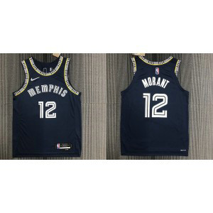 NBA Grizzlies 12 Ja Morant Navy New AU Style Men Jersey