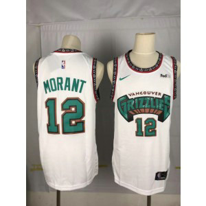 NBA Grizzlies 12 Ja Morant White Nike Throwback Men Jersey