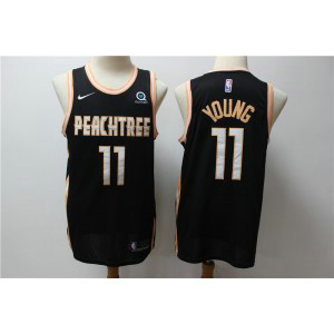 NBA Hawks 11 Trae Young Black 2020 Nike Men Jersey