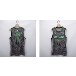 NBA Hawks 11 Trae Young Black Fashion Men Jersey