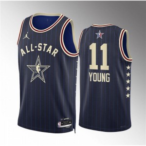 NBA Hawks 11 Trae Young Navy 2024 All Star Jordan Men Jersey