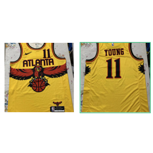 NBA Hawks 11 Young 2021-2022 Yellow Nike Men Jersey
