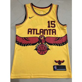 NBA Hawks 15 Carmelo Anthony Yellow Nike Men Jersey