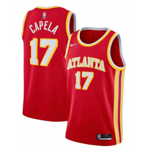 NBA Hawks 17 Clint Capela Red Nike Men Jersey