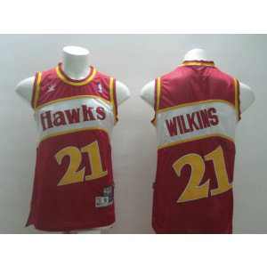 NBA Hawks 21 Dominique Wilkins Red Men Jersey
