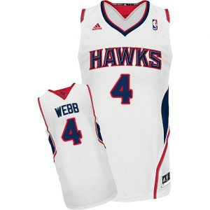 NBA Hawks 4 White Spud Webb White Home Men Jersey