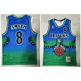 NBA Hawks 8 Steve Smith Blue Throwback Men Jersey