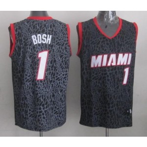 NBA Heat 1 Chris Bosh Black Crazy Light Men Jersey
