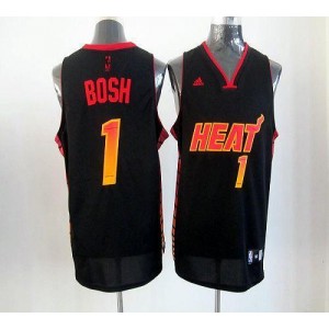 NBA Heat 1 Chris Bosh Black Vibe Men Jersey