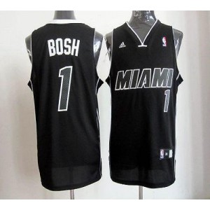 NBA Heat 1 Chris Bosh Black White Revolution 30 Men Jersey