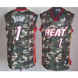 NBA Heat 1 Chris Bosh Camo Stealth Collection Men Jersey
