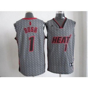 NBA Heat 1 Chris Bosh Grey Static Men Jersey
