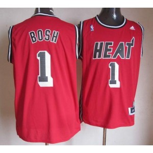 NBA Heat 1 Chris Bosh Red Hardwood Classics Nights Men Jersey