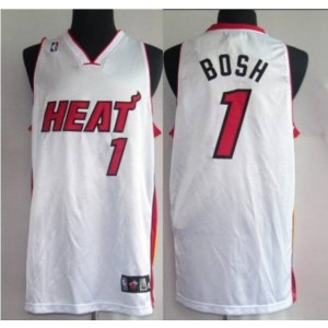 NBA Heat 1 Chris Bosh White Men Jersey