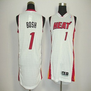 NBA Heat 1 Chris Bosh White Revolution 30 Men Jersey
