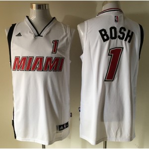 NBA Heat 1 Chris Bosh White Swingman Men Jersey