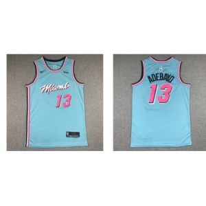 NBA Heat 13 Bam Adebayo City Edition Blue Men Jersey