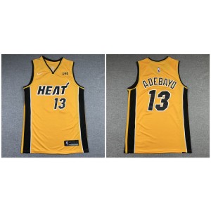 NBA Heat 13 Bam Adebayo Yellow Nike Men Jersey