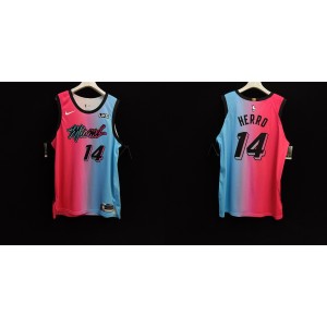 NBA Heat 14 Tyler Herro Blue Pink New AU Style Men Jersey