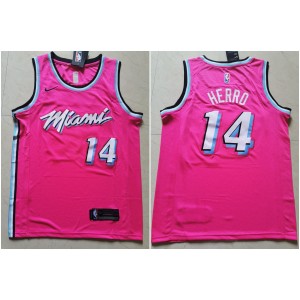 NBA Heat 14 Tyler Herro Earned Edition Pink Nike Men Jersey
