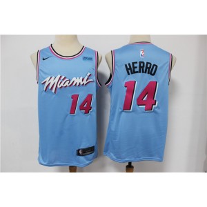 NBA Heat 14 Tyler Herro Light Blue Nike 2020 City Edition Men Jersey