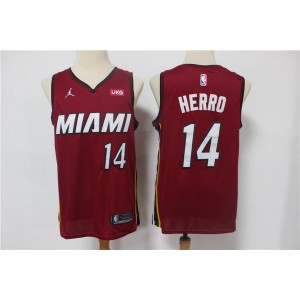 NBA Heat 14 Tyler Herro Red Jordan Men Jersey