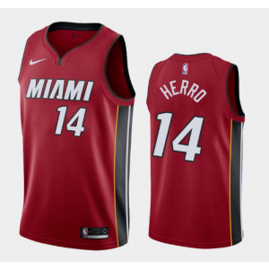 NBA Heat 14 Tyler Herro Red Nike Men Jersey 1