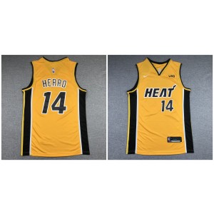 NBA Heat 14 Tyler Herro Yellow Nike Men Jersey