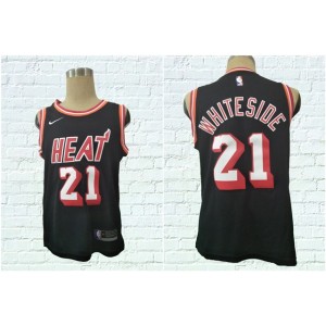 NBA Heat 21 Hassan Whiteside Black Nike Throwback Men Jersey