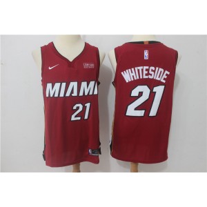 NBA Heat 21 Hassan Whiteside Red Nike Men Jersey