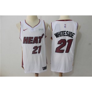 NBA Heat 21 Hassan Whiteside White Nike Men Jersey