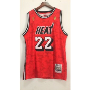 NBA Heat 22 Butler Bape Red Throwback Men Jersey