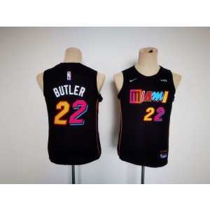 NBA Heat 22 Jimmy Butler Black City Edition Nike Youth Jersey