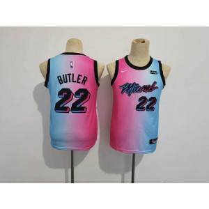 NBA Heat 22 Jimmy Butler Black Pink Nike Youth Jersey
