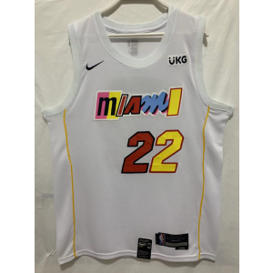 NBA Heat 22 Jimmy Butler White Nike Men Jersey