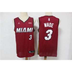 NBA Heat 3 Dwyane Wade Red Jordan Men Jersey