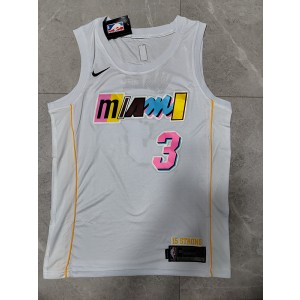 NBA Heat 3 Dwyane Wade White 2023 New Nike Men Jersey
