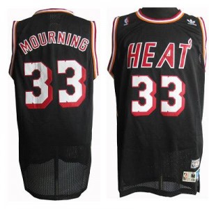NBA Heat 33 Mourning Black Throwback Men Jersey