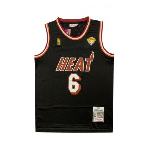 NBA Heat 6 Lebron James Black Hardwood Classics Men Jersey