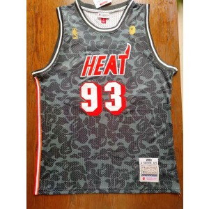 NBA Heat 93 Bape Black Throwback Men Jersey