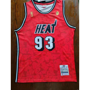 NBA Heat 93 Bape Red Throwback Men Jersey