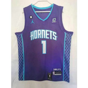 NBA Hornet 1 LaMelo Ball Purple Jordan Men Jersey