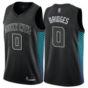 NBA Hornets 0 Miles Bridges Black City Edition Men Jersey