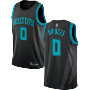 NBA Hornets 0 Miles Bridges Black Men Jersey