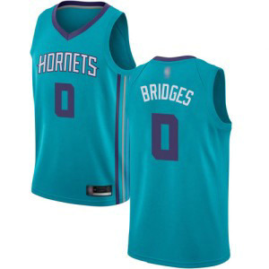 NBA Hornets 0 Miles Bridges Teal Men Jersey