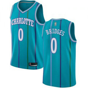 NBA Hornets 0 Miles Bridges Teal Throwback Men Jersey
