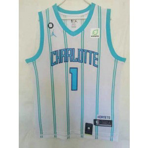 NBA Hornets 1 LaMelo Ball White Basketball Men Jersey