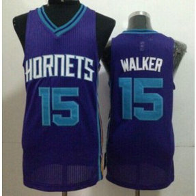 NBA Hornets 15 Kemba Walker Purple Men Jersey