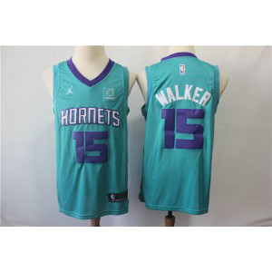 NBA Hornets 15 Kemba Walker Teal Jordan Brand Men Jersey