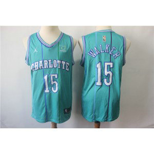 NBA Hornets 15 Kemba Walker Teal Throwback Jordan Brand Men Jersey